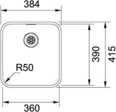 Franke Epos EOX 110-36 Einbauspüle Edelstahl Stopfenventil 122.0197.997