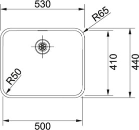 Franke Epos EOX 110-50 Einbauspüle Edelstahl Excenterventil 122.0197.980