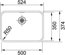 Franke Epos EOX 110-50/35 Einbauspüle Edelstahl Stopfenventil 122.0197.993