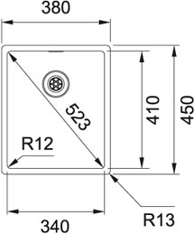 Franke Box BXX 110-34 Unterbauspüle Edelstahl Zugknopf 122.0374.689