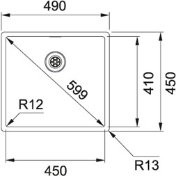 Franke Box BXX 110-45 Edelstahl Unterbau Einbauspüle 122.0375.260   