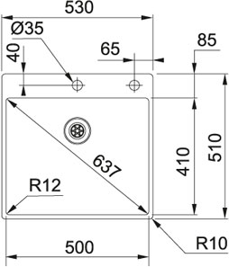 Franke Box BXX 210-50A Einbauspüle Edelstahl 127.0375.342