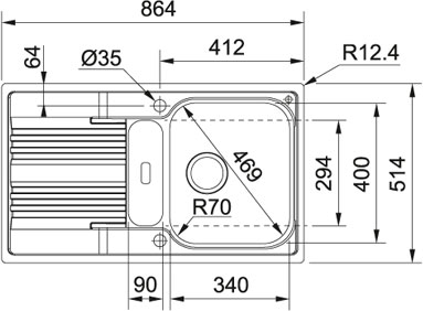 Franke Smart SRX 284 Einbauspüle SlimTop Edelstahl 127.0378.129