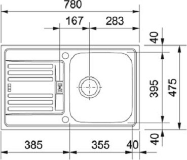 Franke Euroform EFX 614-78  Einbauspüle Edelstahl glatt Excenterventil 101.0024.026