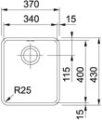 Franke Kubus KBX 110-34 Unterbaubecken Edelstahl Excenterventil 122.0056.342