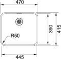 Franke Epos EOX 110-45 Einbauspüle Edelstahl Stopfenventil 122.0197.995