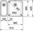 Franke Epos EOX 160 Edelstahl Einbauspüle 122.0378.094 122.0378.093