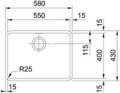 Franke Kubus KBX 110-55 Unterbaubecken Edelstahl Excenterventil 122.0056.341