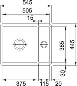 Franke Kubus KBK 160 onyx Keramik Einbauspüle 126.0335.887