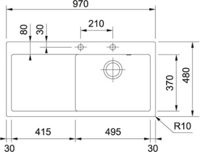 Franke Mythos MTK 211-100 graphit Keramik Einbauspüle 129.0382.468