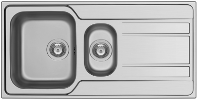 Pyramis Zeda Extra (100x50) 1 1/2B 1D FB Einbauspüle flächenbündig Edelstahl poliert 101220312