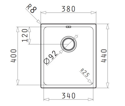 Pyramis Lydia (34x40) 1B UB Unterbau Spülbecken 101046001