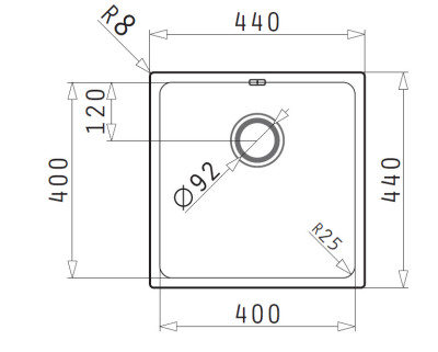 Pyramis Lydia (40x40) 1B UB Unterbau Spülbecken 101046101