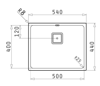 Pyramis Lume (50x40) UB Unterbaubecken Edelstahl poliert 101024401
