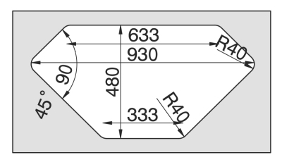 Pyramis Medusa Corner 1 1/2B 2D Eckeinbauspüle Edelstahl poliert 108750934