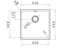Pyramis Lydia (40x40) 1B UB Unterbau Spülbecken 101046101