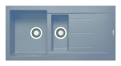 Pyramis Alazia (100x50) 1 1/2B 1D Pyragranite Einbauspüle iron grey 070069612