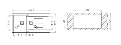 Pyramis Alazia (100x50) 1 1/2B 1D Pyragranite Einbauspüle chocolate 070069512