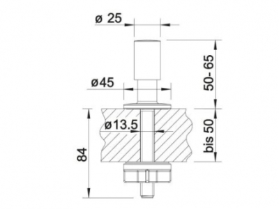 Blanco Zugknopf rund Messing Edelstahl finish 221336