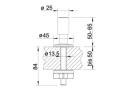 Blanco Zugknopf rund Messing Edelstahl finish 221336