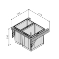 Pyramis Abfallsammler Frontauszug 50cm 2.fach 1x17L+1x8L 038002401