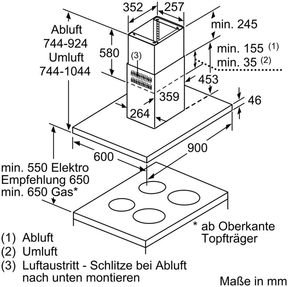 Neff I95BBE2N0 (IBBE952N) Inselhaube 90cm Edelstahl EEK:B