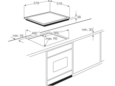 AEG EEB232 Herd-Set Glaskeramik Edelstahl 60cm EEK:A