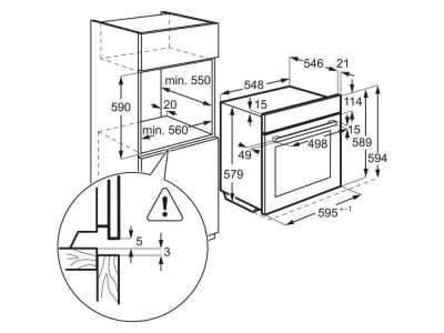 AEG BEB100010M Einbau-Backofen Edelstahl EEK:A