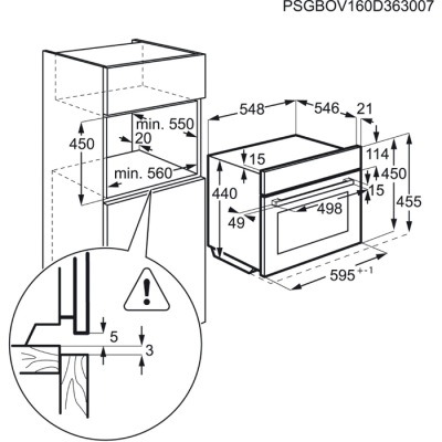 AEG KMK761000M Kompakt-Backofen mit Mikrowelle Edelstahl schwarz