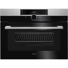 AEG KMK821000M Einbau-Backofen mit Mikrowelle Edelstahl schwarz 