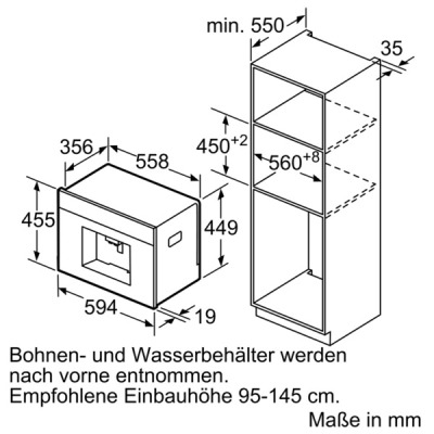 Bosch CTL636ES1 Einbau-Kaffeevollautomat Edelstahl schwarz