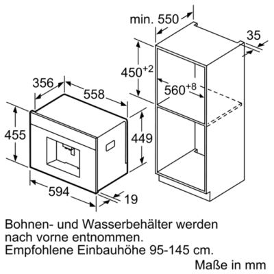 Bosch CTL636EB6 Einbau-Kaffeevollautomat schwarz