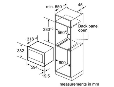 Edelstahl Einbau-Mikrowelle BEL634GS1 Bosch