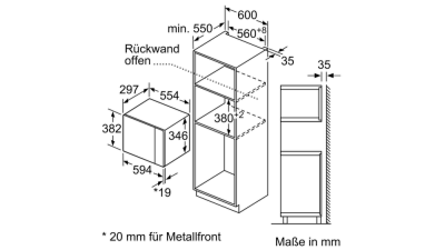 Bosch BFL524MS0 Einbau-Mikrowelle 38cm Edelstahl