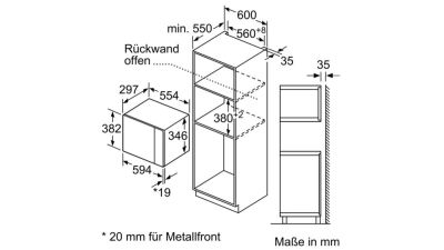 Bosch BFL524MW0 Einbau-Mikrowelle weiß 