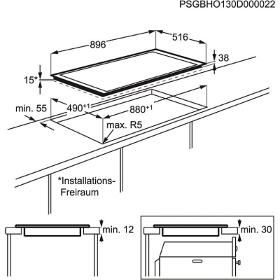 AEG HK955070XB Glaskeramik-Kochfeld 90cm  autark