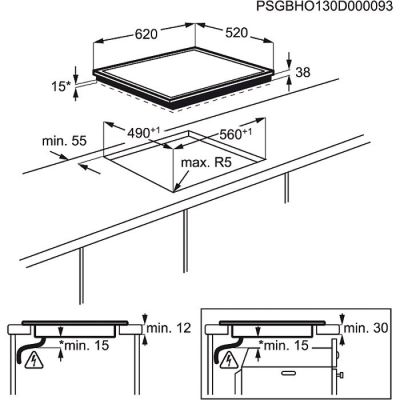 AEG HK654070FB Glaskeramik-Kochfeld Facettenschliff autark