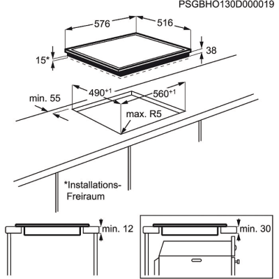 AEG HK654850XB Glaskeramik-Kochfeld Edelstahl 60cm autark