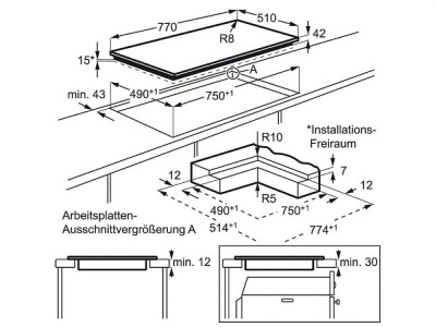 AEG HK854870IB Glaskeramik-Kochfeld rahmenlos autark 80cm