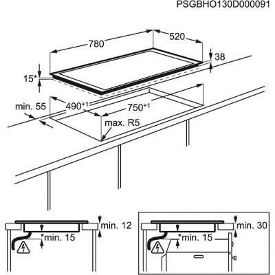 AEG HK854870FB Glaskeramik-Kochfeld  Facette autark 80cm