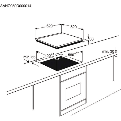 AEG HE604070FB Glaskeramik-Kochfeld Facette herdgebunden 60cm