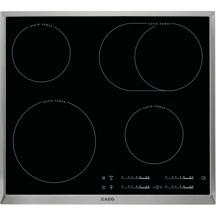 AEG HK654850XB Glaskeramik-Kochfeld Edelstahl 60cm autark