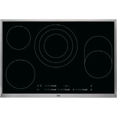 AEG HKC85487XB Glaskeramik-Kochfeld Edelstahl autark 80cm