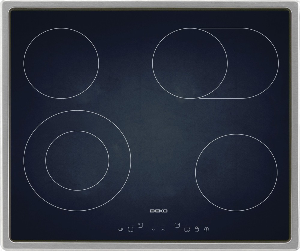 Beko EB 9741 XHL Glaskeramik-Kochfeld 4-fach Edelstahl 60cm autark Beko EB 9741 XHL Glaskeramik-Kochfeld 4-fach Edelstahl 60cm autark
