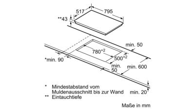 Bosch NKC845FB1D Glaskeramik-Kochfeld 80cm Edelstahl autark