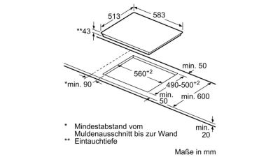 Bosch NKE645GA2E Glaskeramik-Kochfeld Edelstahl 60cm herdgebunden