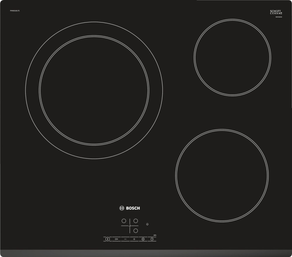Bosch PKK631BB8E Glaskeramik-Kochfeld 3 Zonen 60cm autark