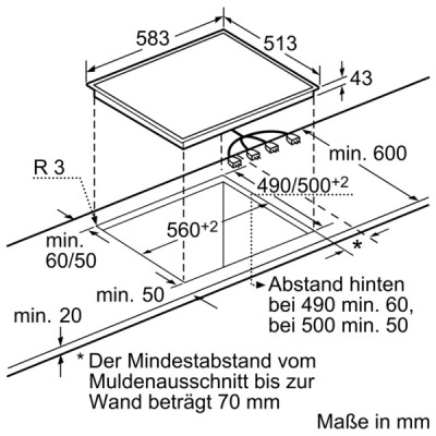 Neff M13R42N2 (MR 1342 N) Glaskeramik-Kochfeld 4-fach Edelstahlrahmen herdgebunden 60cm
