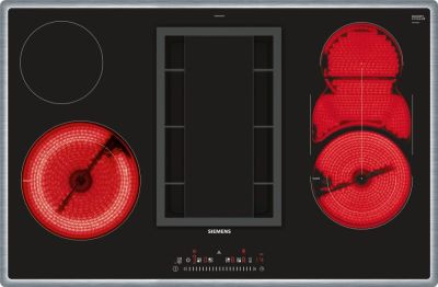 Siemens ET845FM11E Glaskeramikkochfeld mit Dunstabzug 80cm Edelstahl EEK:A