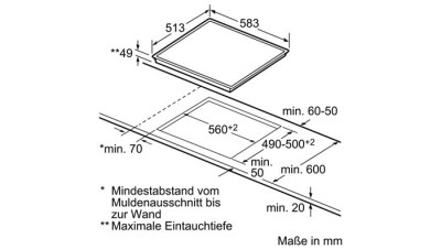 Siemens ET645HN17E Glaskeramik Kochfeld Edelstahl 60cm autark